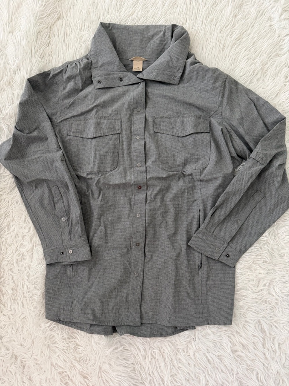 Duluth Trading Co Men’s 1X Gray Utility Shirt Jacket Stretch Button Up